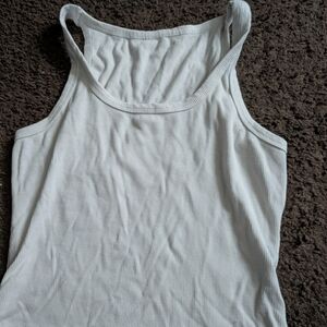 Forever 21 White Ribbed Tank Top
